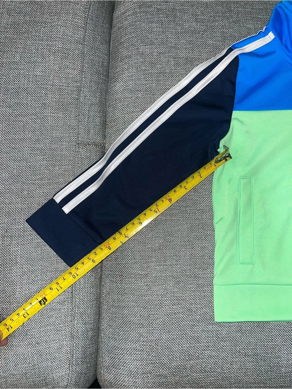 adidas Neon Green, Royal Blue & Navy Colorblock Track Jacket